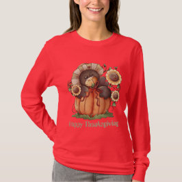 Corneille citrouille de Thanksgiving T-shirt femme