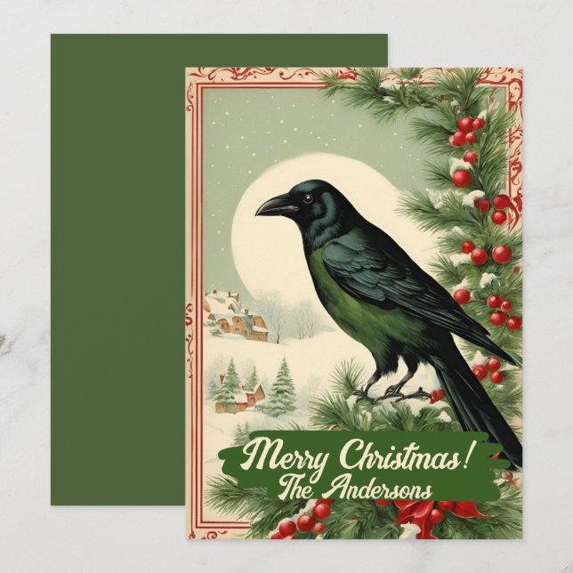 Corneille de Noël 2, Joyeux Noël ! Carte de Noël (Devant / Derrière)