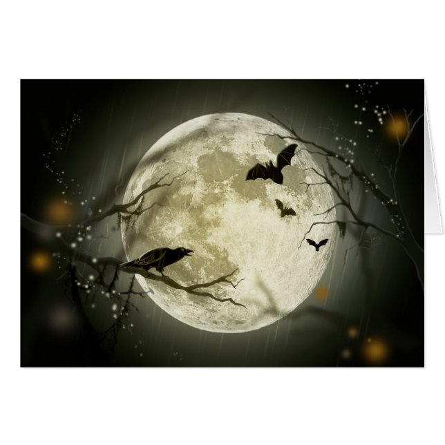 Corneilles Éffrayantes de la Lune d'Halloween (Devant Horizontal)