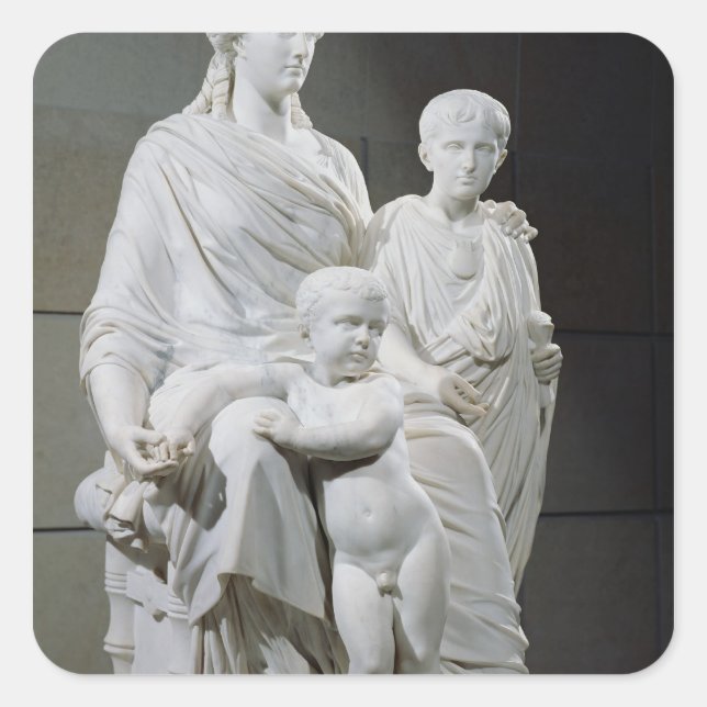 Cornelia, Mutter der beiden Brüder Gracchi Quadratischer Aufkleber (Vorderseite)