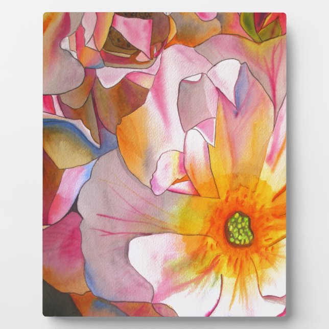 Cornelia pastellrosa Aquarellkunst Fotoplatte (Vorderseite)