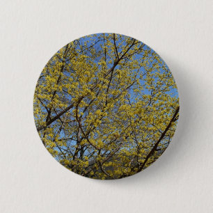 Cornelian Cherry Dogwood und Blue Sky Floral Button