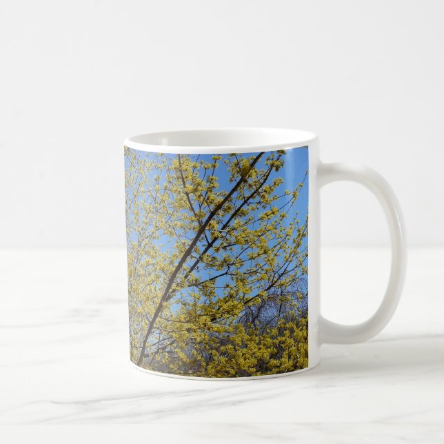 Cornelian Cherry Dogwood und Blue Sky Floral Kaffeetasse (Rechts)