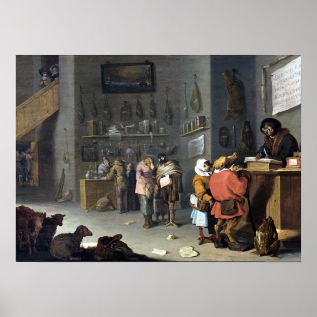 Cornelis Saftleven Satire über ligiöse Bauern Poster (Vorne)