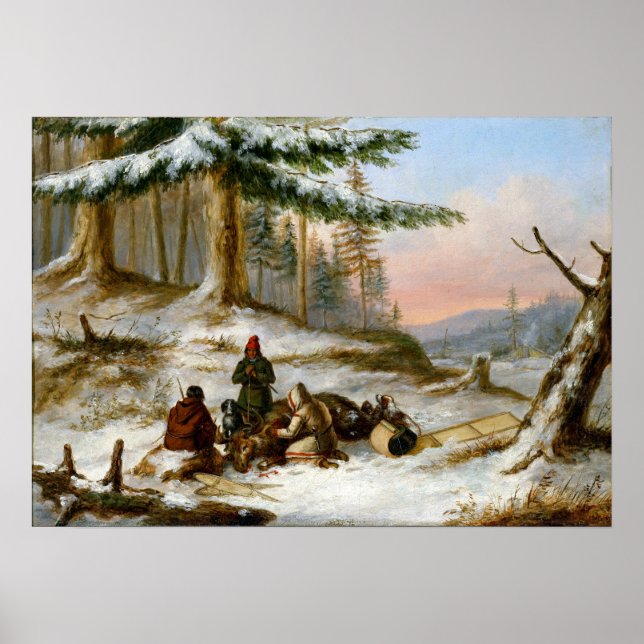 Cornelius Krieghoff Moose Hunters Poster (Vorne)