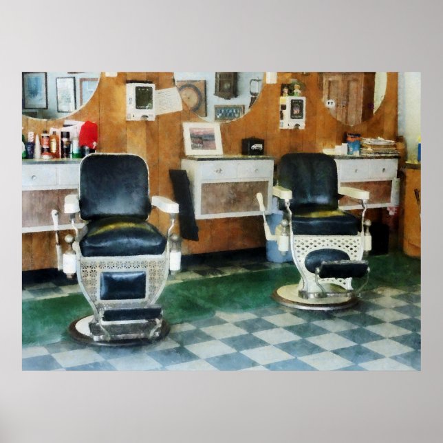 Corner Barber Two Chairs Poster (Vorne)