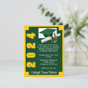 Corner Block Green & Gold Abschluss Einladung