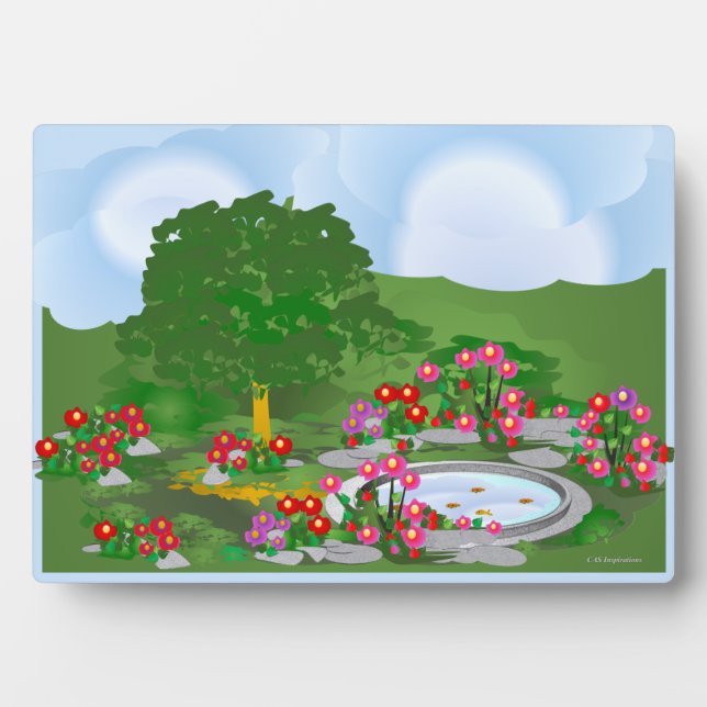 Corner Garden Tabletop Plaque mit Easel Fotoplatte (Vorderseite)