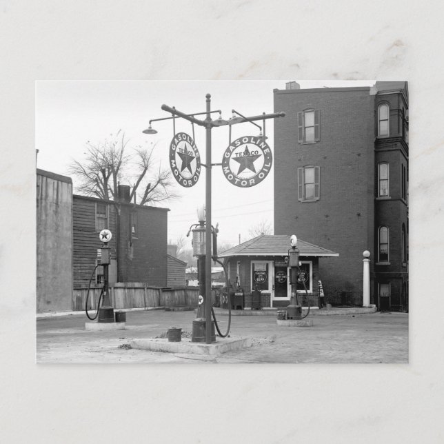 Corner Gas Station, 1925 Postkarte (Vorderseite)