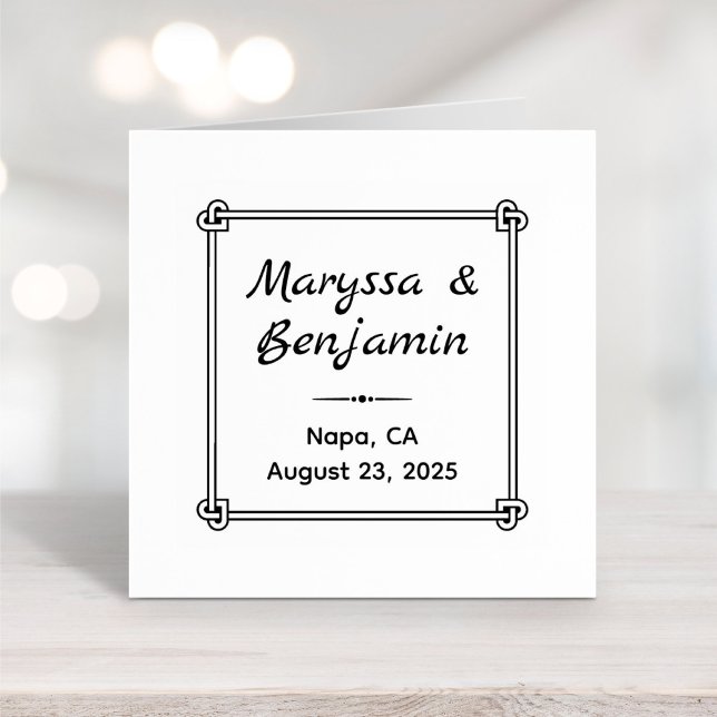 Corner Heart Shaped Knot Frame Wedding Gummistempel (Von Creator hochgeladen)