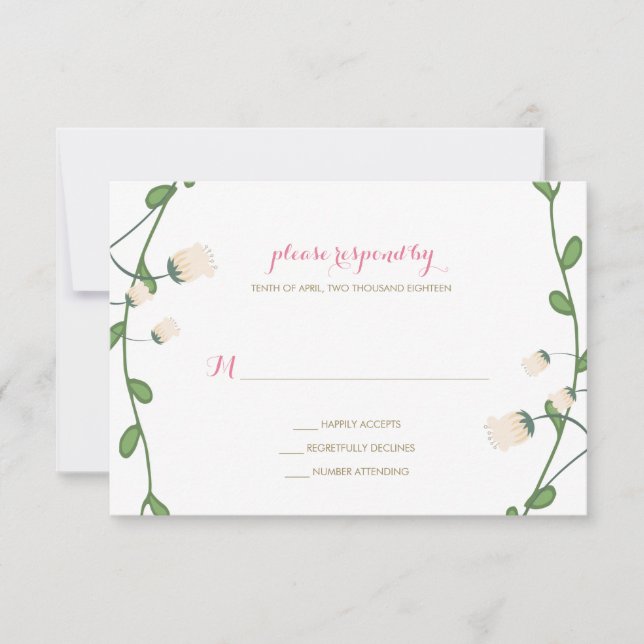 Corner Peony Wedding RSVP (Devant)