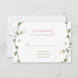 Corner Peony Wedding RSVP Karte