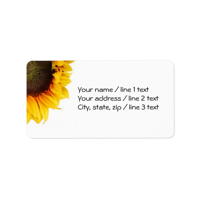Corner Sunflower Address Labels Adressaufkleber (Vorne)