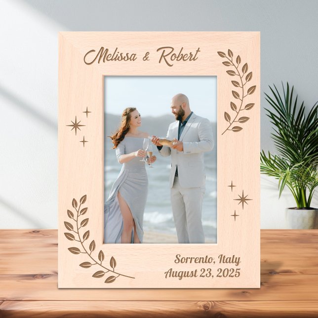 Corner Wreath Branch Couple Wedding 12x18 Geätzte Rahmen (Von Creator hochgeladen)