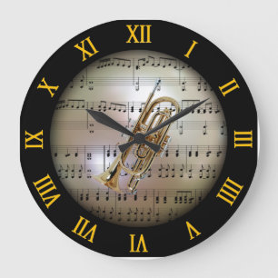 Cornet ~ Background “The Musical Planet” * ~ Große Wanduhr