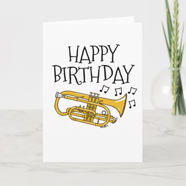 Cornet Birthday Card Cornetist Brass Musiker Dankeskarte (Vorderseite)