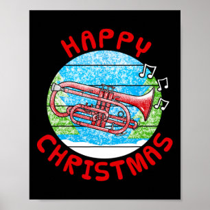 Cornet Christmas Cornetist Br Musician Music Teach Poster