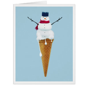 Cornet de crème glacée de bonhomme de neige -