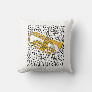 Cornet Musical Notes Cornetist Brass Musiker Kissen