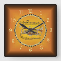 Cornet on Musical Scroll & Russet Orange ~
