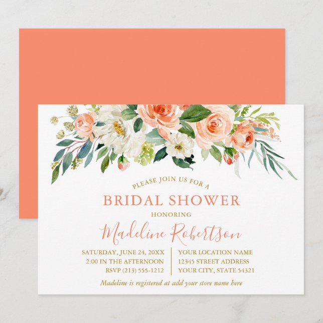 Cornfloral-Brautparty Einladung (Vorne/Hinten)