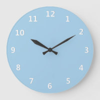 Cornflower Blau mit weißer Nummerierung Wall Clock