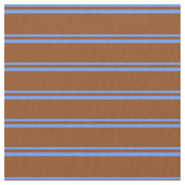 Cornflower Blau und Braun Farbmuster Stoff (Nahaufnahme)