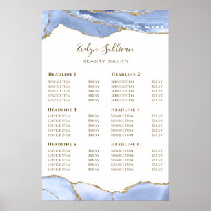 Cornflower Blue Agate Preisliste Poster