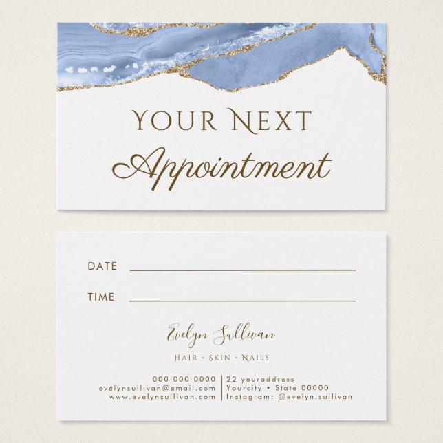 Cornflower Blue Agate Terminalkarte (Vorne & Hinten)