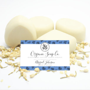 Cornflower Blue Artisan Hand Gezeichnet Rose Blätt Visitenkarte