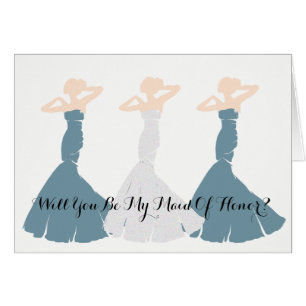 Cornflower Blue Be My Maid Of Honor Party Note