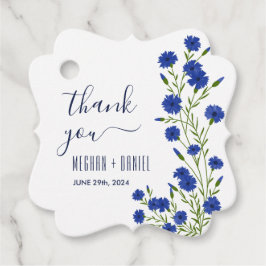 Cornflower Blue Botanical Wedding  Geschenkanhänger