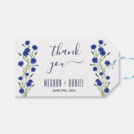 Cornflower Blue Botanical Wedding Geschenkanhänger