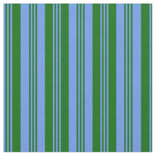 Cornflower Blue & Dark Green Colos Muster Stoff