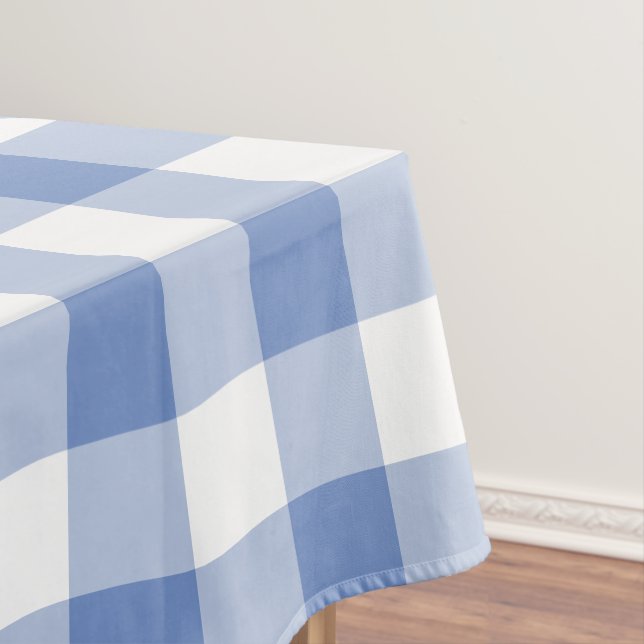 Cornflower Blue Gingham Karo Kariertes Muster Tischdecke (Beispiel)