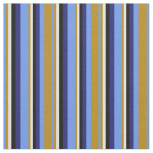 Cornflower Blue, Goldenrod, Cyan, Black & Blue Stoff