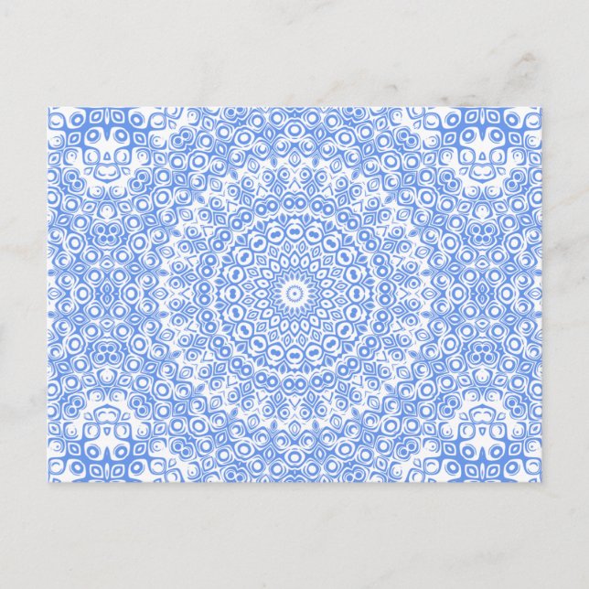 Cornflower Blue Mandala Muster Postkarte (Vorderseite)