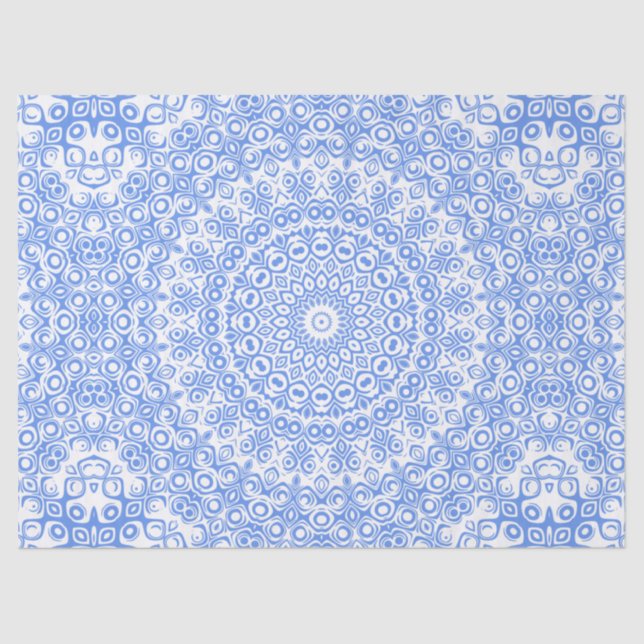 Cornflower Blue Mandala Muster Seidenpapier (Vorderseite)