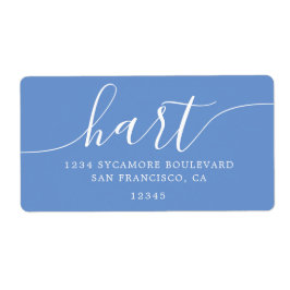 Cornflower Blue Moderne Script-Rücksendeadresse
