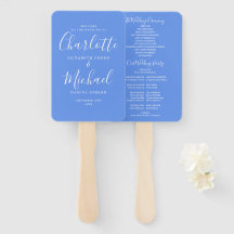 Cornflower Blue Signature Script-Hochzeitsprogramm