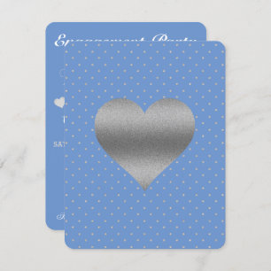 Cornflower Blue & Silver Polka Dot Dusche Party Einladung