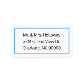 Cornflower Blue und White UAWG Address Label Adressaufkleber