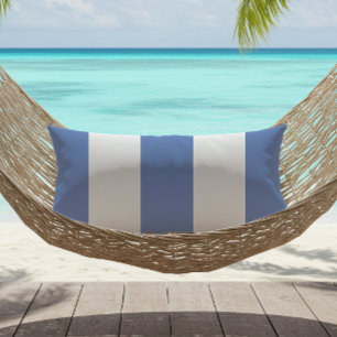 Cornflower Blue White Wide Cabana Streifen Kissen Für Draußen