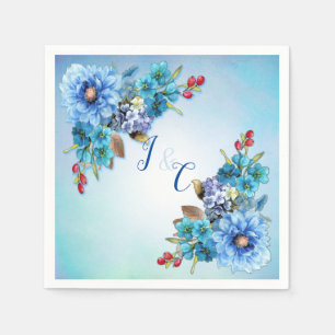 Cornflower-Blues in Watercolor Serviette