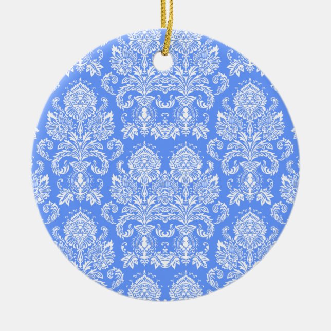 Cornflower Viktorianisch Damask Keramik Ornament (Vorne)