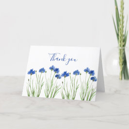 Cornflowers Wildblume Floral Wedding Vielen Dank Dankeskarte