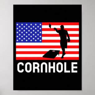 Cornhole Brettspiel Männer Frauen Amerikanische Fl Poster