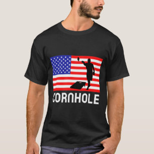 Cornhole Brettspiel Männer Frauen Amerikanische Fl T-Shirt