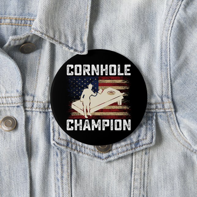 Cornhole Champion American Flag USA 4. Juli Button (Beispiel)