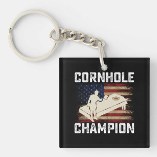 Cornhole Champion Amerikanische Flagge USA 4. Juli Schlüsselanhänger